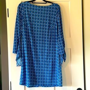 Tahari Blue Patterned Dress